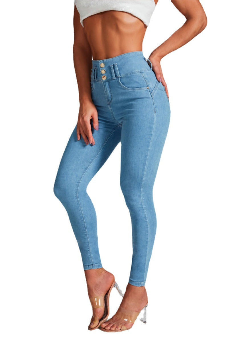 Women's High Waist Tight Stretch Shaping And Hip Lifting Jeans