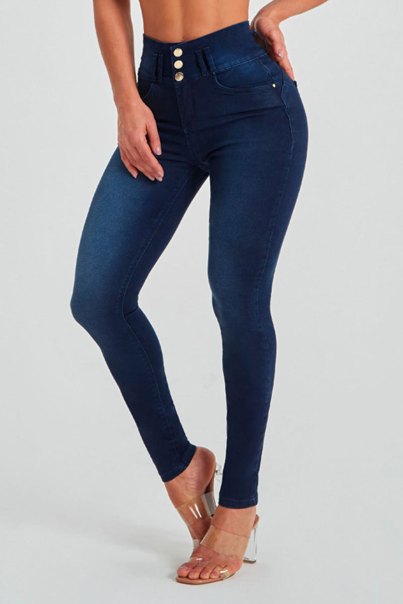 Women's High Waist Tight Stretch Shaping And Hip Lifting Jeans